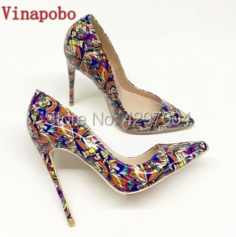 Women Shoes Stiletto 12/10/8cm High Heels wedding shoes Women Pumps Printing Patent Leather Pointed Toe Ladies Party Woman Shoes
Women Shoes Stiletto 12/10/8cm High Heels wedding shoes Women Pumps Printing Patent Leather Pointed Toe Ladies Party Woman Shoes