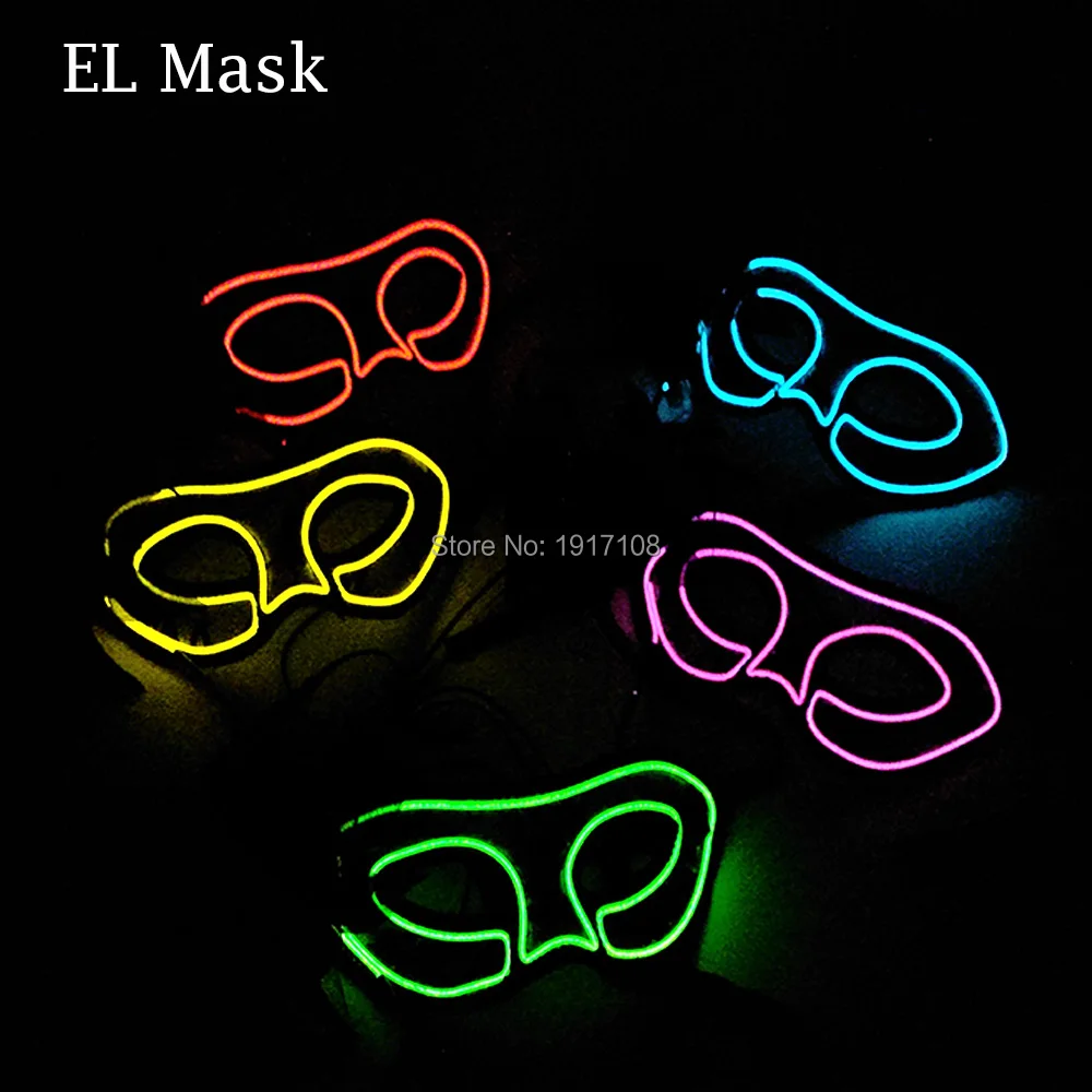 Wholesale 10 pcs Fashion Party Mask 10 color Available Women Mask glowing Mask By 3V Sound Activated EL Driver For Wedding Decor
Wholesale 10 pcs Fashion Party Mask 10 color Available Women Mask glowing Mask By 3V Sound Activated EL Driver For Wedding Decor