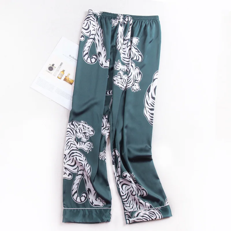 Faux satin silk new pajamas men's spring and Summer Thin single trousers sleep pants home pants Tiger Print Long Sleepwear
Faux satin silk new pajamas men's spring and Summer Thin single trousers sleep pants home pants Tiger Print Long Sleepwear