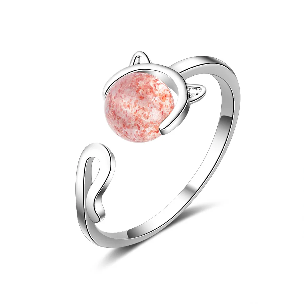 100% 925 sterling silver new arrivals pink Strawberry Quartz little cat animal ladies finger rings jewelry women ring gift
100% 925 sterling silver new arrivals pink Strawberry Quartz little cat animal ladies finger rings jewelry women ring gift