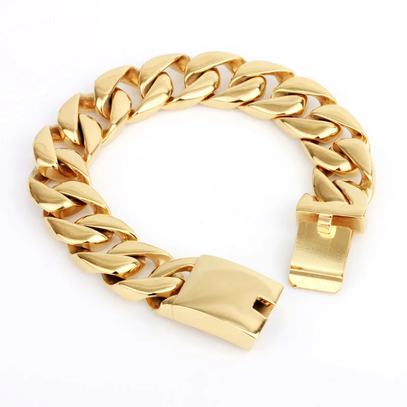 New 17MM creative personality bracelet jewelry fashion fine gold bracelet men's jewelry
New 17MM creative personality bracelet jewelry fashion fine gold bracelet men's jewelry