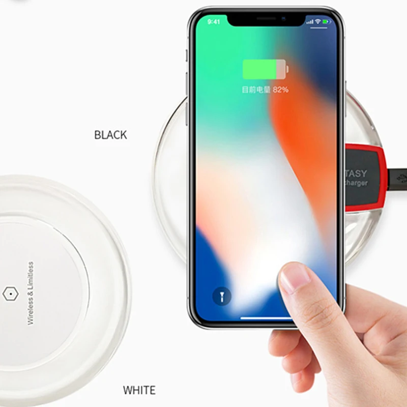 Qi Wireless Charger for Samsung S8 S9 iPhone X 8 Plus Transparent Dish Chargers Dock Xiaomi Micro Type-C Receiver | Мобильные