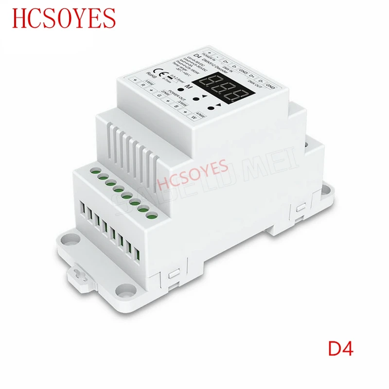 D4 DC12V-36V 4 channel 4CH PWM constant voltage/constant current DMX decoder DMX512 LED Controller for RGB RGBW LED Strip Lights
D4 DC12V-36V 4 channel 4CH PWM constant voltage/constant current DMX decoder DMX512 LED Controller for RGB RGBW LED Strip Lights