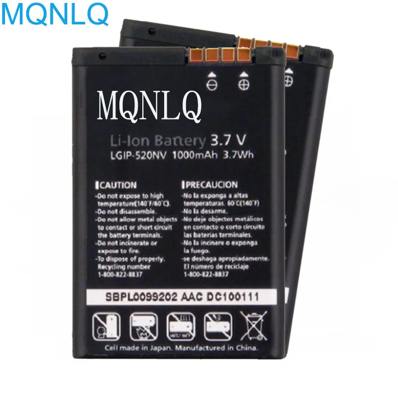 1000mAh Battery LGIP-520NV for LG/Verizon MN270, LG-VN150PP, UN150,VN150, VN270, VN271, VN271PP, VN570, VX5600 MQNLQ
1000mAh Battery LGIP-520NV for LG/Verizon MN270, LG-VN150PP, UN150,VN150, VN270, VN271, VN271PP, VN570, VX5600 MQNLQ