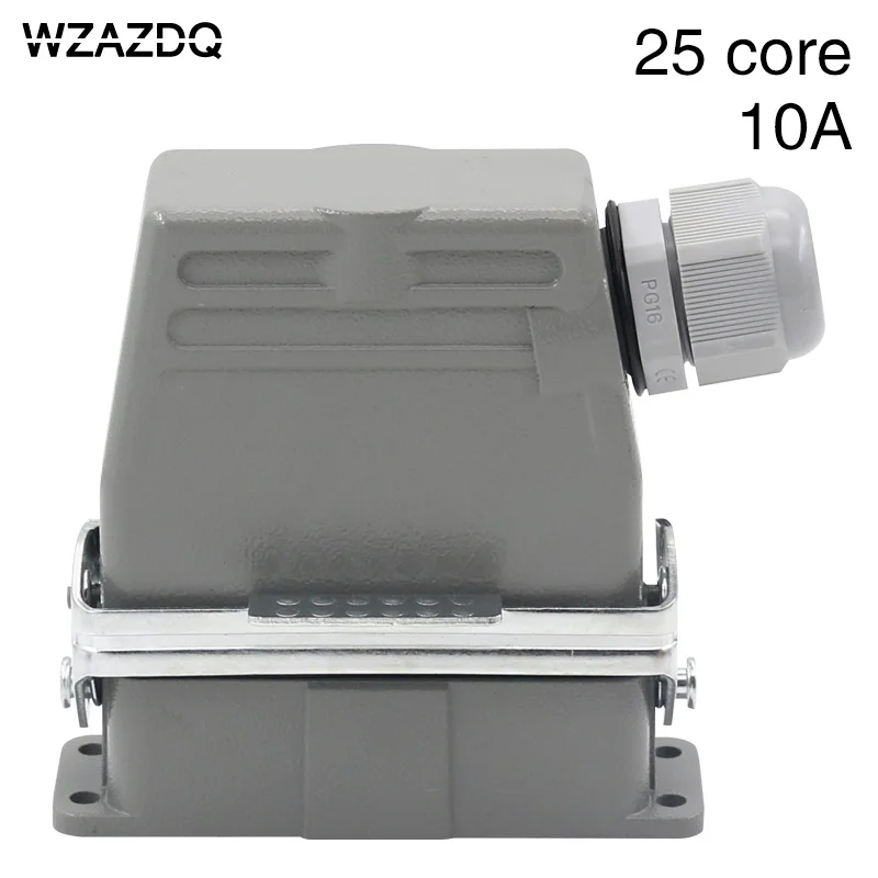 Heavy duty connector rectangular 25 core h16a-hd-025mf cold press industrial waterproof aviation plug socket 10A
Heavy duty connector rectangular 25 core h16a-hd-025mf cold press industrial waterproof aviation plug socket 10A