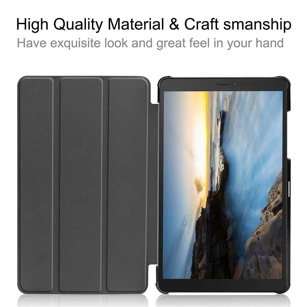 Чехол для Samsung Galaxy Tab A 8 0 дюйма 2019 трехскладной флип-чехол из искусственной кожи с