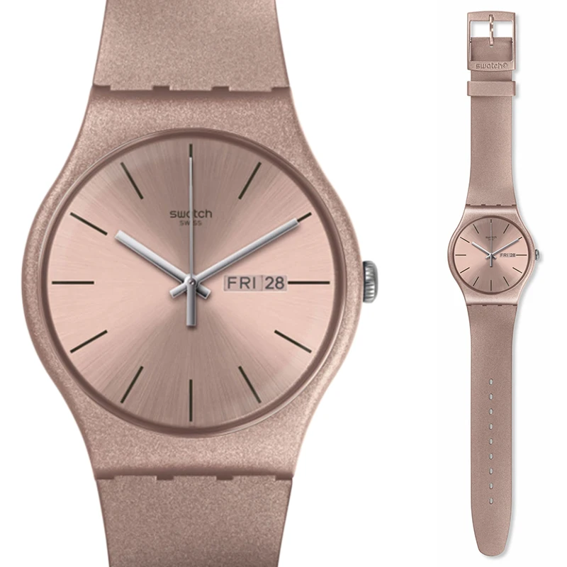 Фото Часы swatch оригинальные цветные серии Простые Модные кварцевые часы SUOP704|Кварцевые