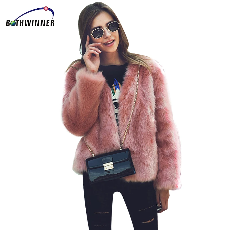 Женская меховая куртка Bothwinner теплая с искусственным мехом для вечеринки|fur coat|fur
