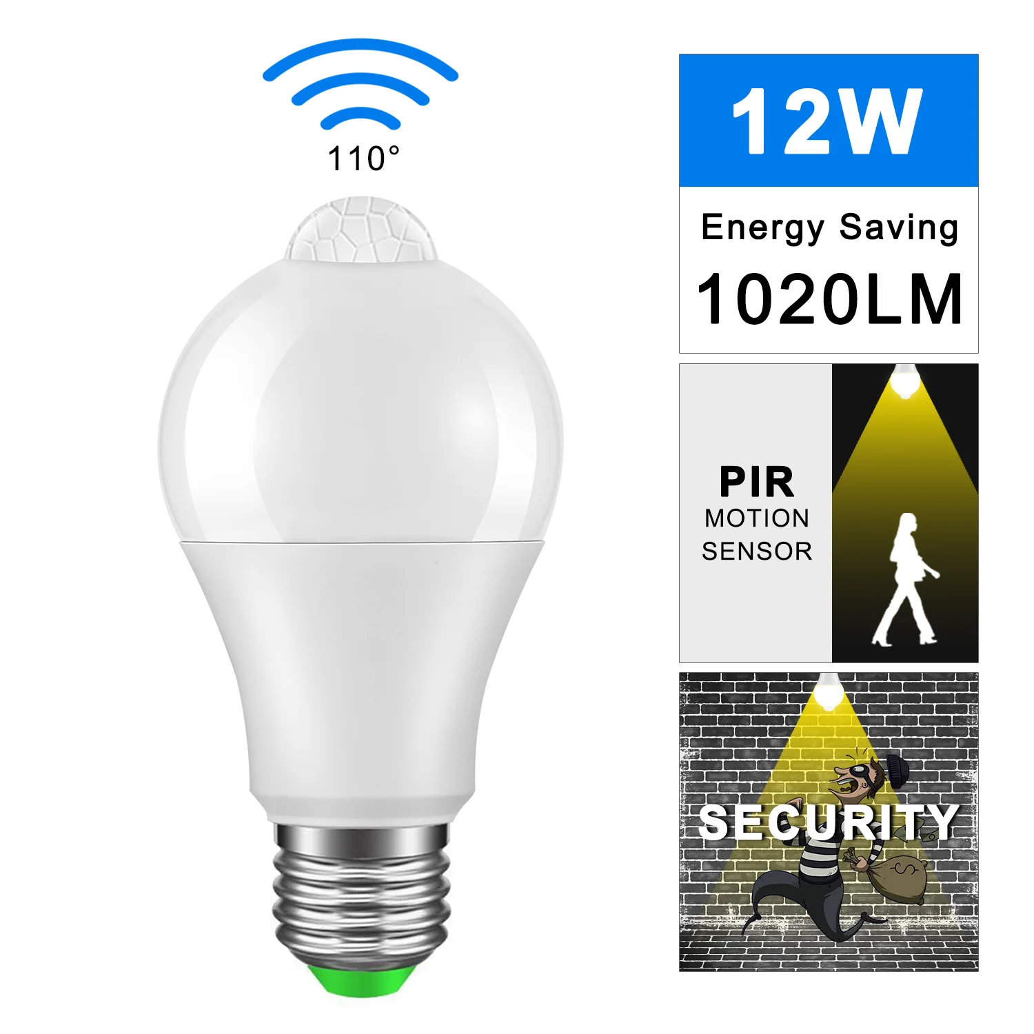 

IP42 LED PIR Sensor Bulb E27 12W 18W 220V 110V LED Light Motion Sensor Lamp Led Auto Detection Lampada Home Lighting Bombillas