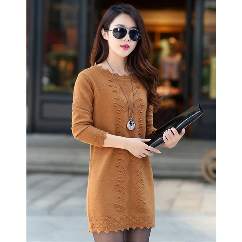 Fashion Knit Sweater Women 2019 Autumn Winter Long-Sleeved Round Neck Knit Bottoming Shirt Women's Knit Dress Wild Sweater A502
Fashion Knit Sweater Women 2019 Autumn Winter Long-Sleeved Round Neck Knit Bottoming Shirt Women's Knit Dress Wild Sweater A502