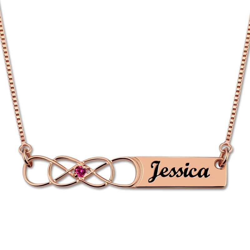 AILIN Infinity Bar Necklace with Birthstone Rose Gold Color Engraved Couple Infinity Names Necklace
AILIN Infinity Bar Necklace with Birthstone Rose Gold Color Engraved Couple Infinity Names Necklace