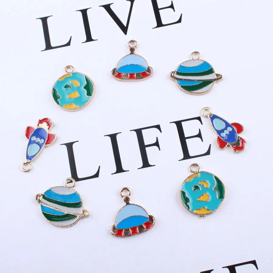 10PCS Oil Drop Alloy Enamel Planet Universe Star Pendant DIY Necklace Bracelet Accessories Planet Charms for Jewelry Making
10PCS Oil Drop Alloy Enamel Planet Universe Star Pendant DIY Necklace Bracelet Accessories Planet Charms for Jewelry Making