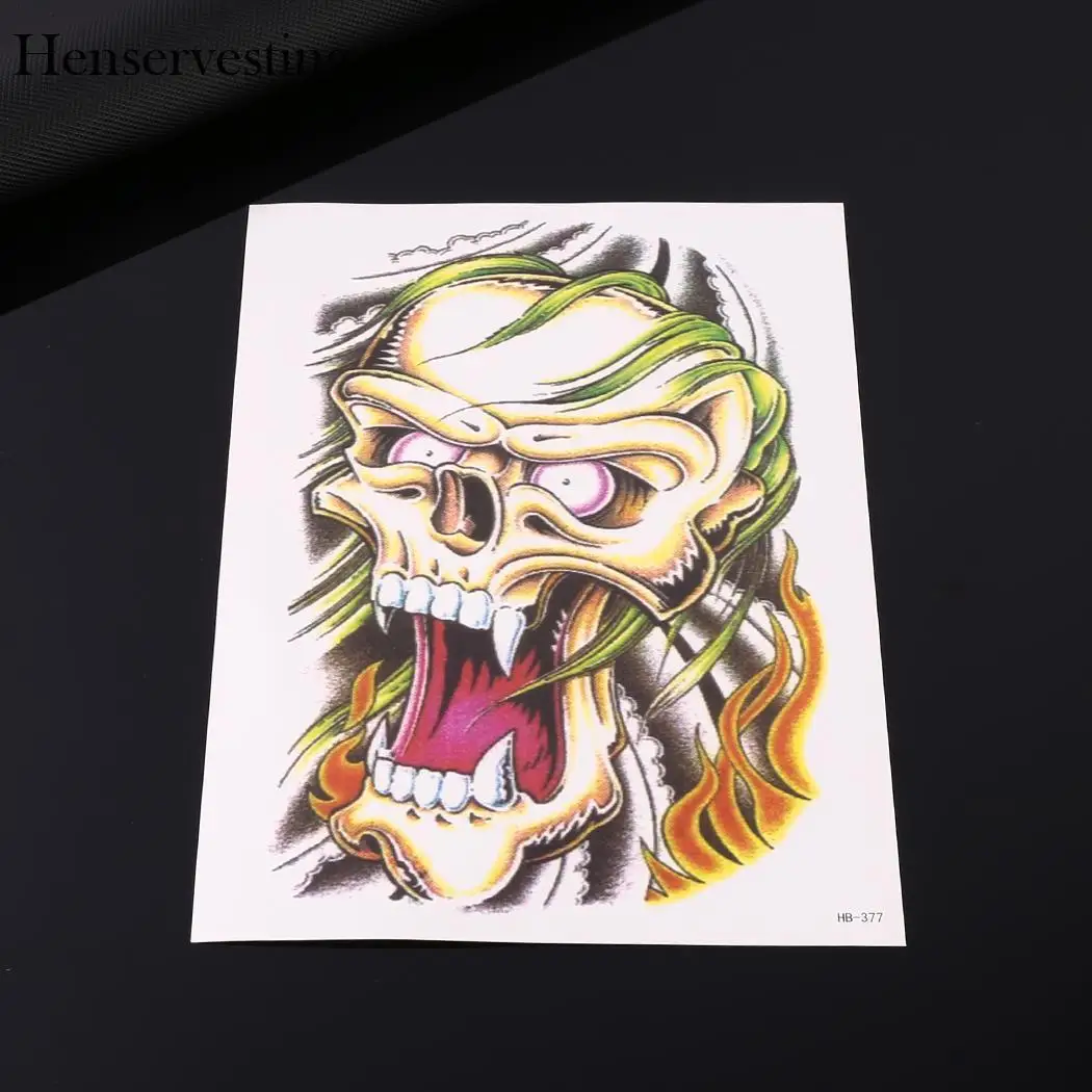 Fashion Unisex Waterproof Simulation Skull Pattern Tattoo Sticker | Красота и здоровье