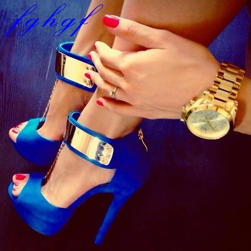 Fghgf Women's sandals, 16cm with high blue suede metal trim, stylish sexy heels, sizeUS5-11.5
Fghgf Women's sandals, 16cm with high blue suede metal trim, stylish sexy heels, sizeUS5-11.5