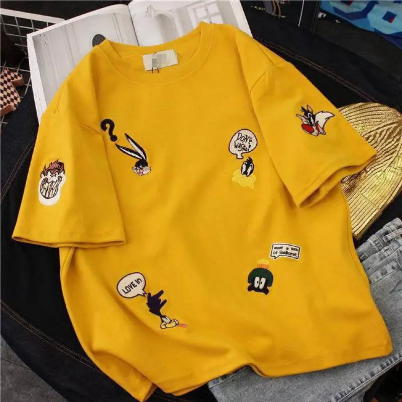 Hong Kong Style Short-sleeved Loose Women's Tees Korean Version Of The European Half-sleeved Printing Harajuku Style T-shirt Top
Hong Kong Style Short-sleeved Loose Women's Tees Korean Version Of The European Half-sleeved Printing Harajuku Style T-shirt Top