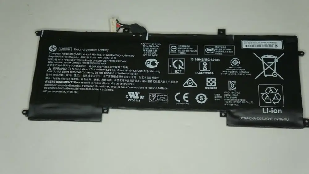 New genuine Battery for HP ENVY 13-AD series AB06XL 921408-2C1 921438-855 TPN-I128 HSTNN-DB8C TPNI128 7.7V 53.16WH
New genuine Battery for HP ENVY 13-AD series AB06XL 921408-2C1 921438-855 TPN-I128 HSTNN-DB8C TPNI128 7.7V 53.16WH