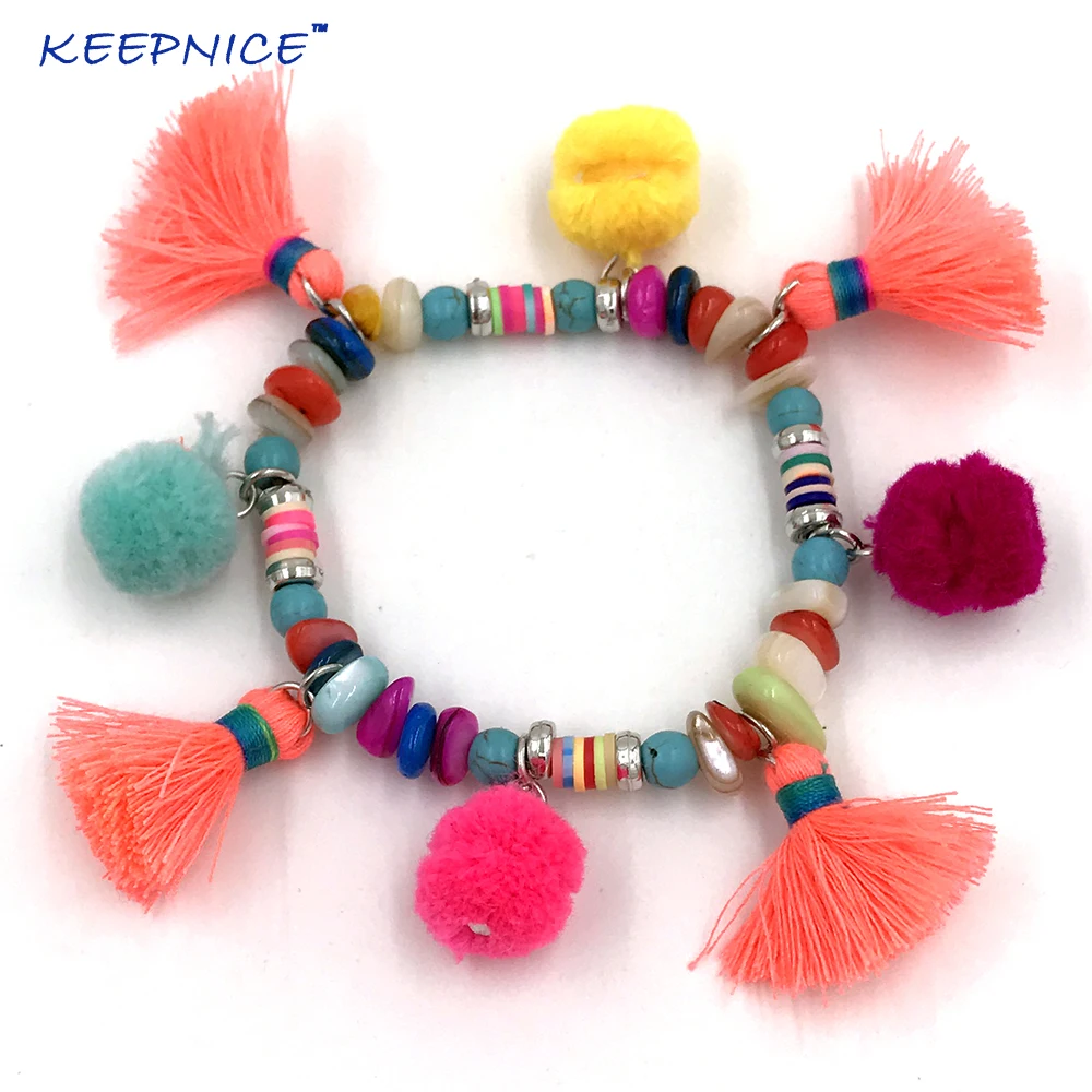 New Bohemia Boho Summer Sea Beach Pompoms Bracelets Colorful Cotton Tassels Charm Bracelet Stone Beads Bangle Bracelets
New Bohemia Boho Summer Sea Beach Pompoms Bracelets Colorful Cotton Tassels Charm Bracelet Stone Beads Bangle Bracelets