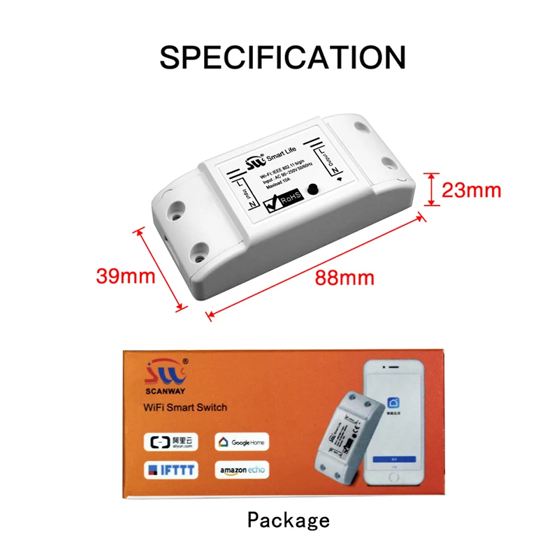 DIY Wi-Fi Smart Light Switch Universal Breaker Timer Smart Life APP Wireless Remote Control Works with Alexa Google Home IFTTT
DIY Wi-Fi Smart Light Switch Universal Breaker Timer Smart Life APP Wireless Remote Control Works with Alexa Google Home IFTTT