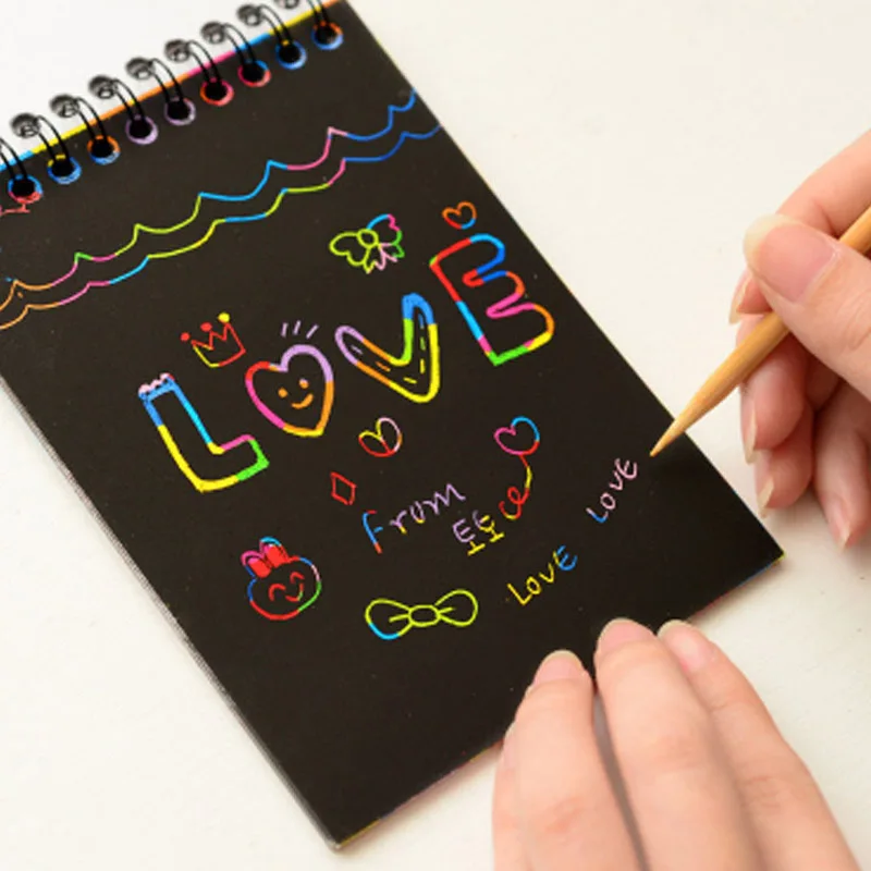 1PCS Hot Magic Drawing Book DIY Scratch Notebook Black Cardboard As Gift For Kids Stationery Notepad Office School Supplies
1PCS Hot Magic Drawing Book DIY Scratch Notebook Black Cardboard As Gift For Kids Stationery Notepad Office School Supplies