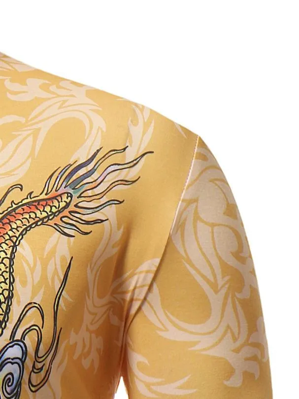 Men Social Shirt Slim Fit Short Sleeve Printed Muscle Tee Shirt Casual Dragon Shirt Camisa Masculina Brand Male High Quality
Men Social Shirt Slim Fit Short Sleeve Printed Muscle Tee Shirt Casual Dragon Shirt Camisa Masculina Brand Male High Quality