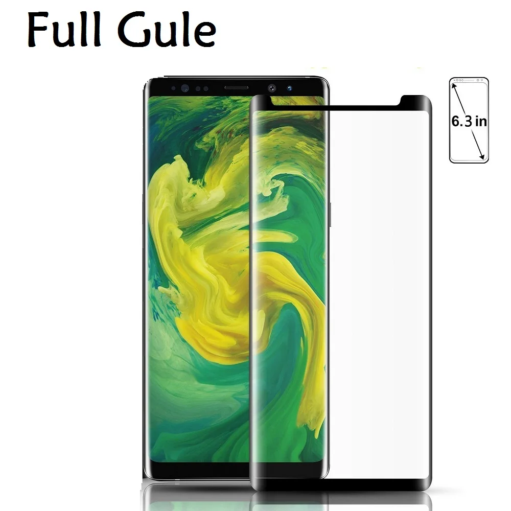 Фото 3D изогнутое HD прозрачное закаленное стекло с полным клеем для Samsung Galaxy S8 S9 Plus Note 8