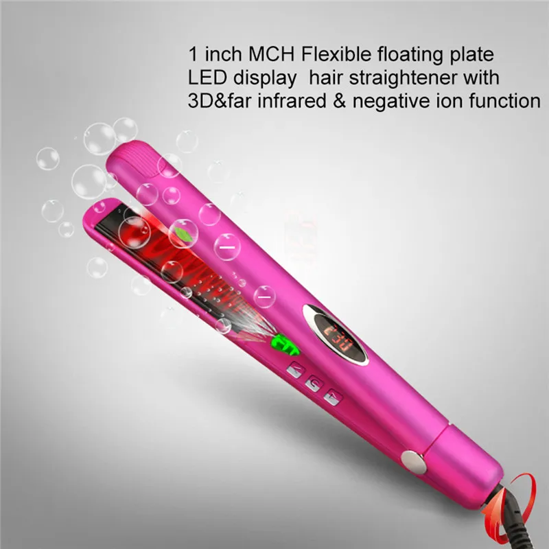 

Ions Straightening Irons Temperature Ajustable Styling Tools LED Professional Hair Straightener Rapid Heating