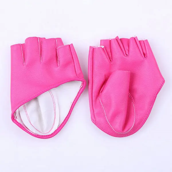Кожаные перчатки для женщин женские зимние из искусственной кожи с полупальцами