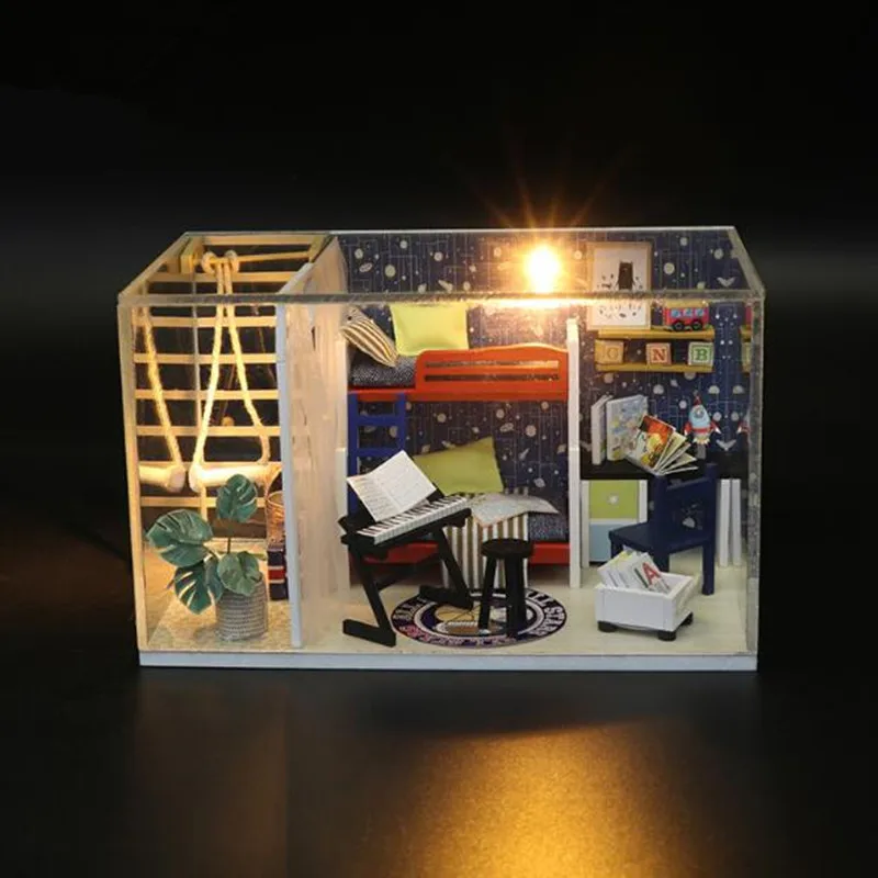 DIY Doll House Wooden Doll Houses Miniature Dollhouse Furniture Kit With dust cover Toys for children Christmas Gift
DIY Doll House Wooden Doll Houses Miniature Dollhouse Furniture Kit With dust cover Toys for children Christmas Gift