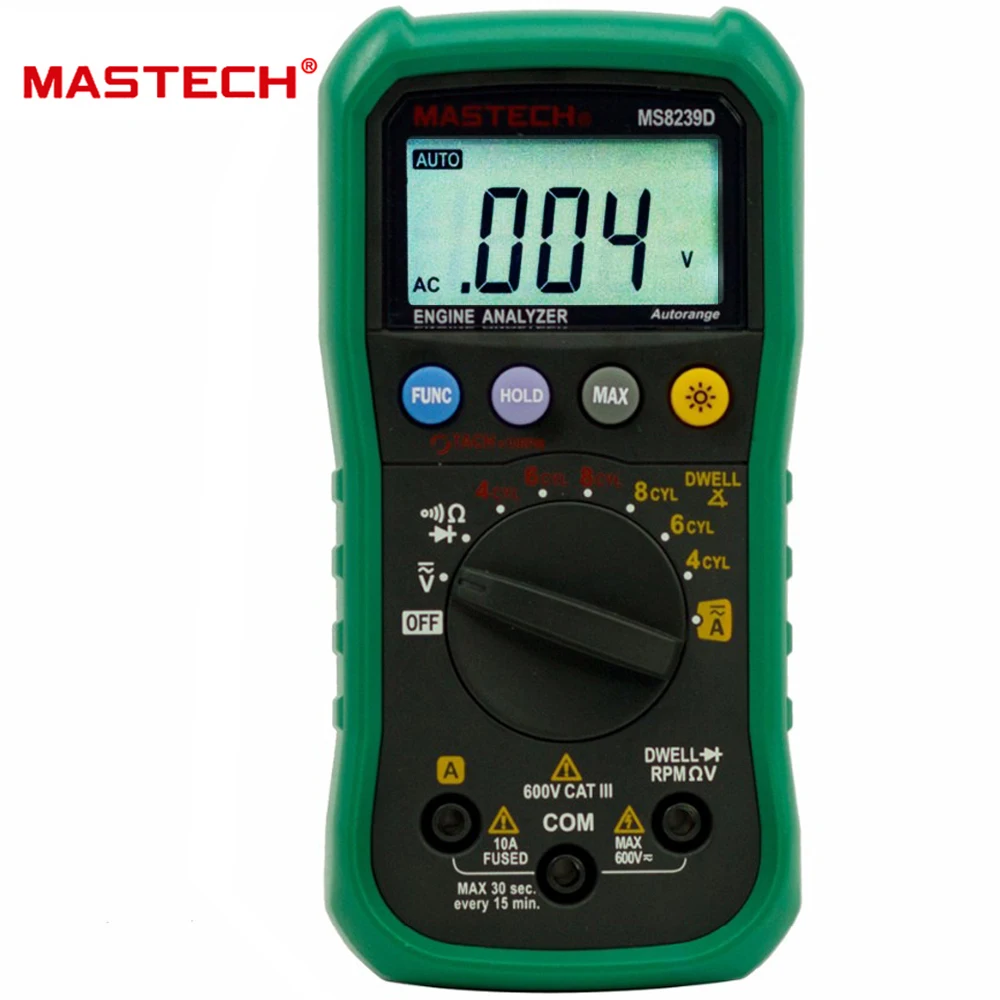 MASTECH MS8239D Цифровой Автомобильный мультиметр и анализатор двигателя Dwell