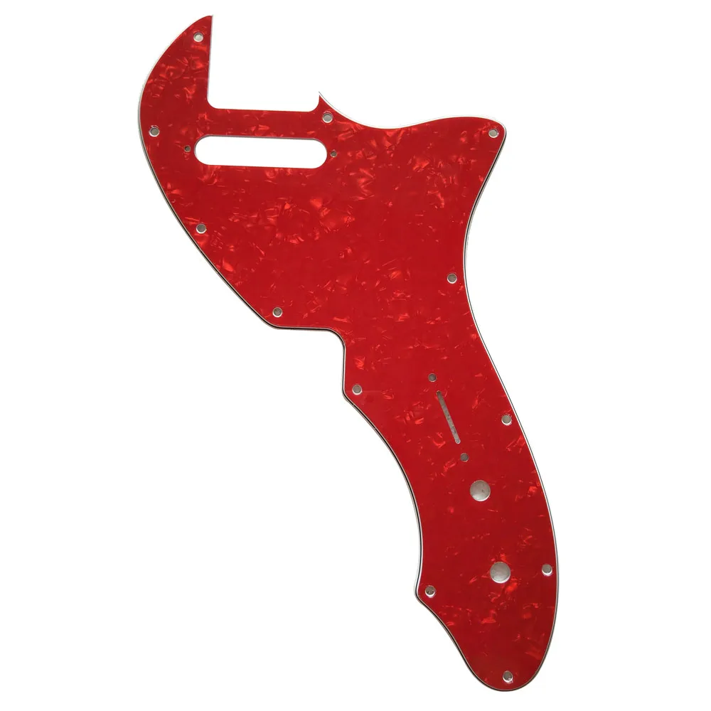 Pleroo Custom Guitar pickgaurd - For Tele 69 Thinline Pickguard Scratch Plate 4 Ply Red Pearl | Спорт и развлечения