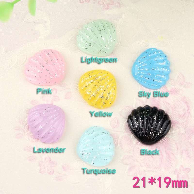50pcs/Lot Shells Shape Glitter Resin Flatback Cabochons DIY Baby Girl Hair Bows Flat Back Home Decoration Scrapbooking Crafts
50pcs/Lot Shells Shape Glitter Resin Flatback Cabochons DIY Baby Girl Hair Bows Flat Back Home Decoration Scrapbooking Crafts