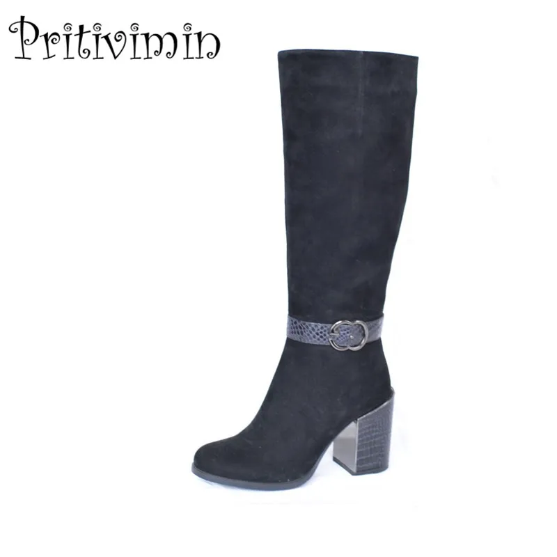 2018 new woman thick high heeled long boots winter botas mujer warm lined shoes Ladies genuine leather bottes Pritivimin FN55
2018 new woman thick high heeled long boots winter botas mujer warm lined shoes Ladies genuine leather bottes Pritivimin FN55