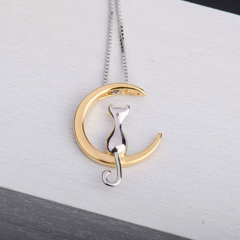 Cute Cat Moon Necklace 925 Sterling Silver Trendy Cat and Moon Collar Pendent Necklaces for Women Girls Fashion Birthday Gifts
Cute Cat Moon Necklace 925 Sterling Silver Trendy Cat and Moon Collar Pendent Necklaces for Women Girls Fashion Birthday Gifts