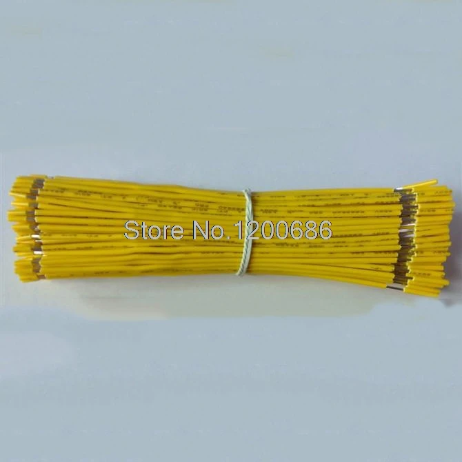 

40CM 5 mm half strip off UL 1007 24AWG YELLOW 20piece/lot super flexible 24 AWG PVC insulated Wire Electric cable, LED cable,