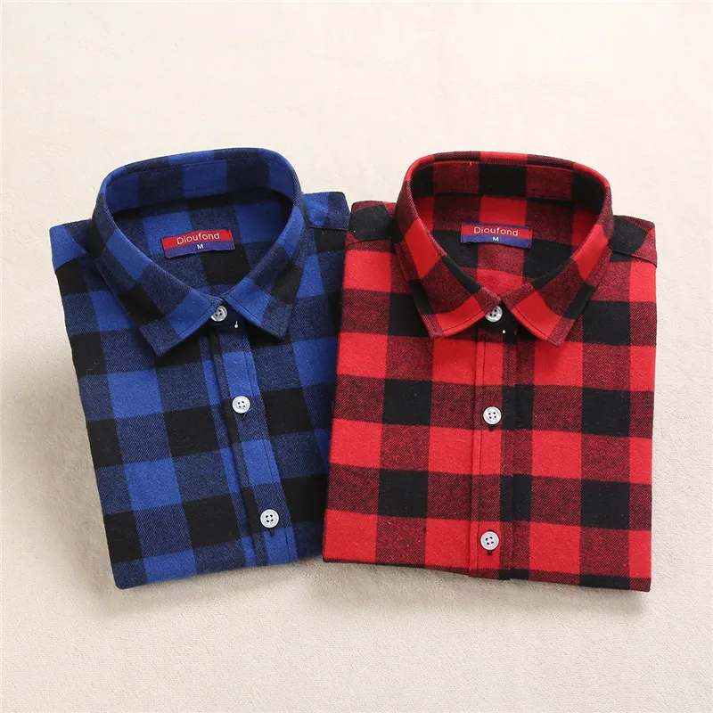 Dioufond Women Plaid Shirt Red Cotton Tops Long Sleeve Blusas Red Plaid Shirt Female Clothes Plus Size 5XL Blouse and Top
Dioufond Women Plaid Shirt Red Cotton Tops Long Sleeve Blusas Red Plaid Shirt Female Clothes Plus Size 5XL Blouse and Top
