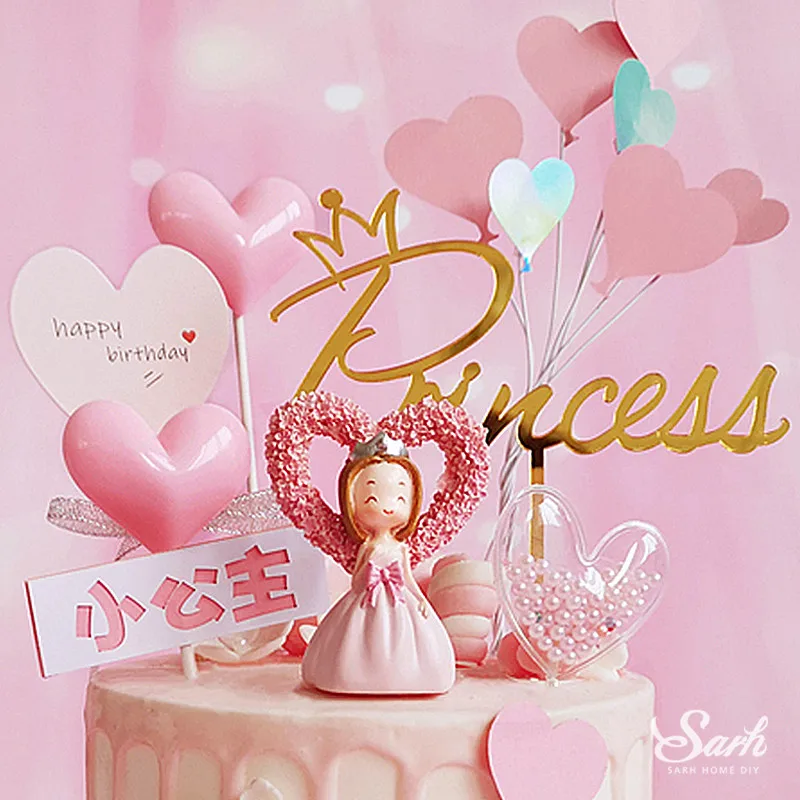 Bling Crown Princess Decorations Pink Bow Heart Cake Toppers Happy Birthday for Children's Day Party Supplies Sweet Gift
Bling Crown Princess Decorations Pink Bow Heart Cake Toppers Happy Birthday for Children's Day Party Supplies Sweet Gift