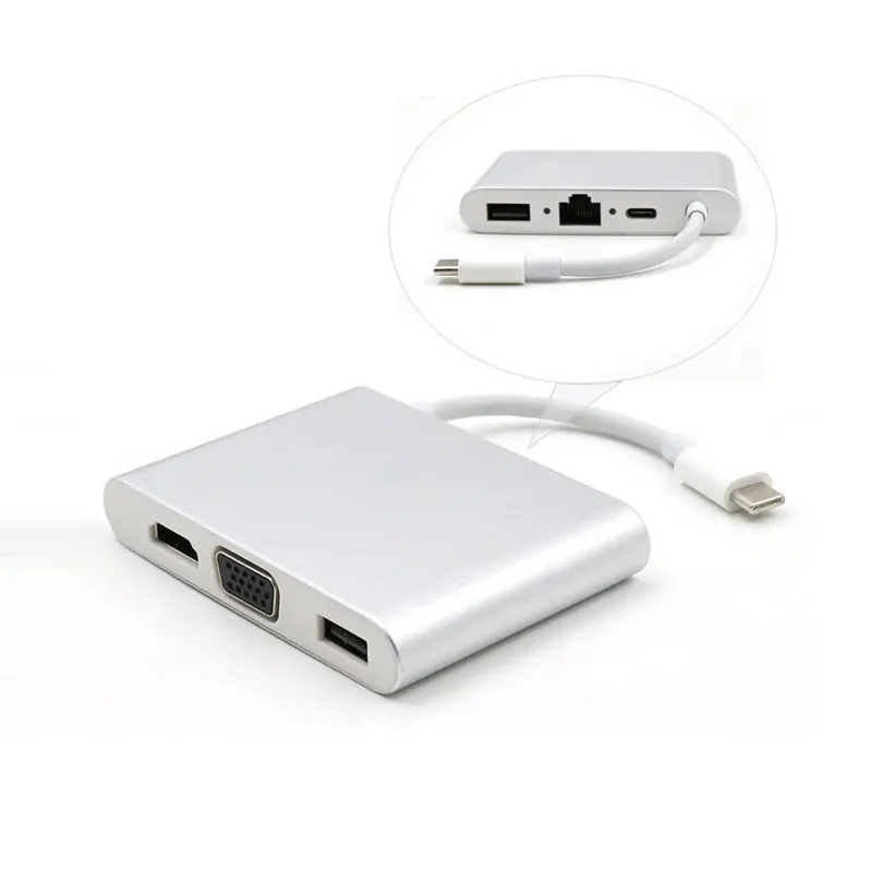 2021 последняя Тип C USB 3 1 to VGA/4K HDMI/RJ45 Gigabit Ethernet/Тип-C USB3.1 конвертер с 2 USB3.0 Порты PD