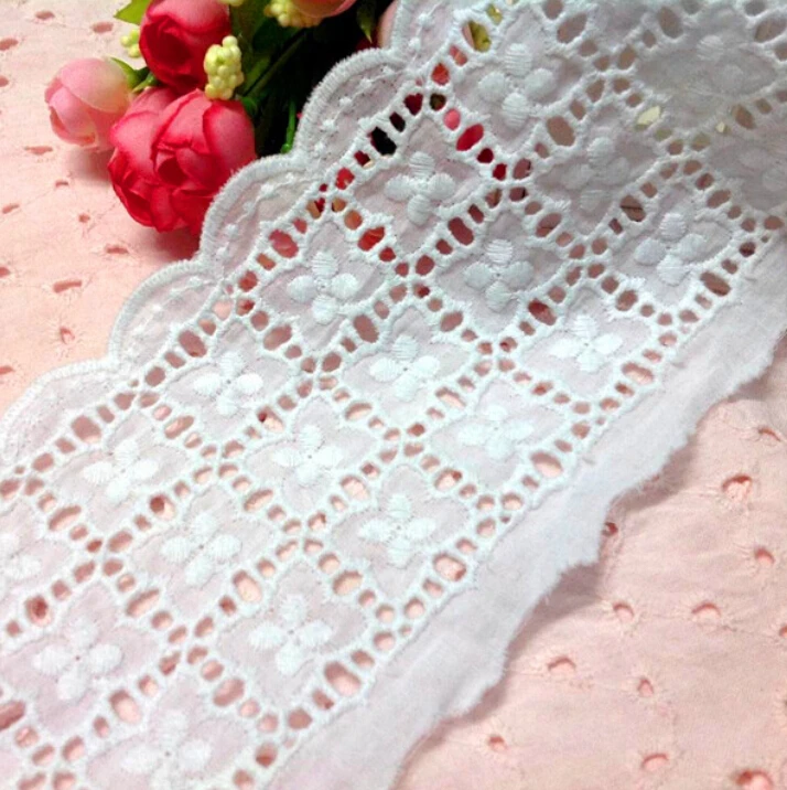 5 yards 10cm 3.94"wide white cotton lace trim ribbon DIY Garment Accessories 108620L4K95
5 yards 10cm 3.94"wide white cotton lace trim ribbon DIY Garment Accessories 108620L4K95