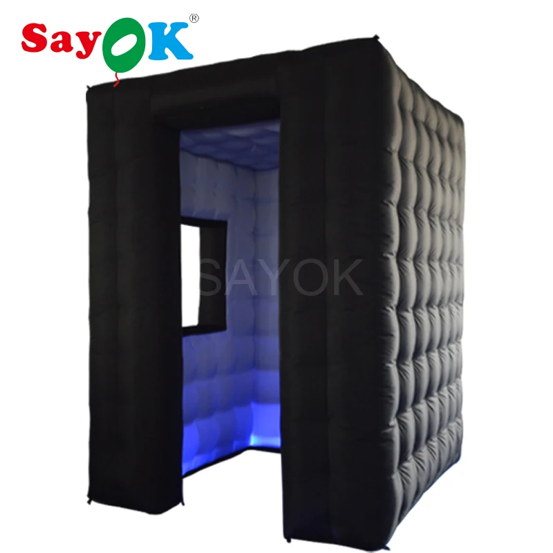 1.8x1.8x2.4M Inflatable Photo Booth LED Booth Tent Enclosure with 17 Color Changing Lights & Window for Wedding Party Rental
1.8x1.8x2.4M Inflatable Photo Booth LED Booth Tent Enclosure with 17 Color Changing Lights & Window for Wedding Party Rental