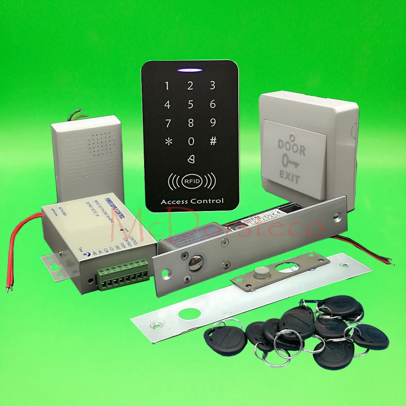 Система контроля доступа Rfid, 125 кГц, Электрическая Блокировка на болтах, блок питания, клавиатура 125 кГц
Система контроля доступа Rfid, 125 кГц, Электрическая Блокировка на болтах, блок питания, клавиатура 125 кГц