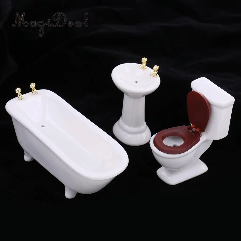 3Pcs/Set 1/12 Scale Modern White Ceramic Bathroom Bathtub Toilet Set for Dollhouse Miniature Furniture Acc Decoration
3Pcs/Set 1/12 Scale Modern White Ceramic Bathroom Bathtub Toilet Set for Dollhouse Miniature Furniture Acc Decoration
