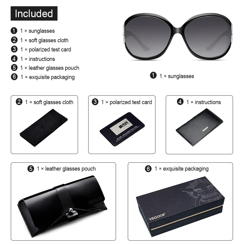 VEGOOS Oversized Sunglasses Women Polarized UV400 Protection Small Face Large Frame Designer Stylish Ladies Shades #9001
VEGOOS Oversized Sunglasses Women Polarized UV400 Protection Small Face Large Frame Designer Stylish Ladies Shades #9001