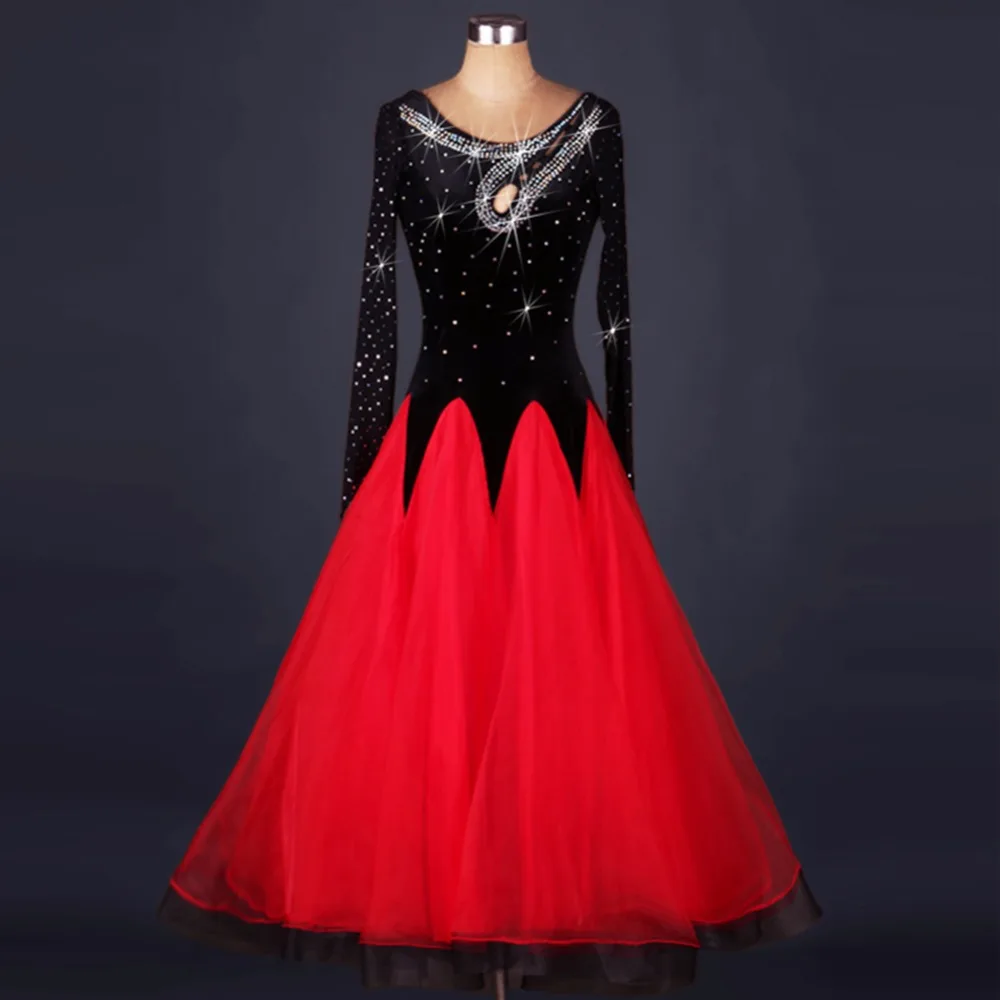 New Customize Ballroom Dance Dresses For Women Black&Red Velvet Stage Costume Modern/Jazz/Waltz Skirt Standard Ballromm Dress
New Customize Ballroom Dance Dresses For Women Black&Red Velvet Stage Costume Modern/Jazz/Waltz Skirt Standard Ballromm Dress
