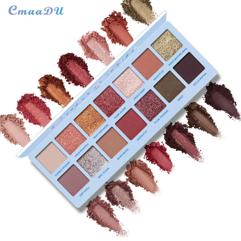 2019 Cmaa Du 14 Color Nude Shining Eyeshadow Palette Makeup Glitter Pigment Smoky Eye Shadow Pallete Waterproof Cosmetics long |