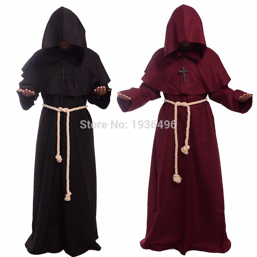 Vintage Medieval Renaissance Robe Monk Cowl Friar Clothing Priest Hooded Robe Cape Cosplay Costume Halloween Party Cloak
Vintage Medieval Renaissance Robe Monk Cowl Friar Clothing Priest Hooded Robe Cape Cosplay Costume Halloween Party Cloak