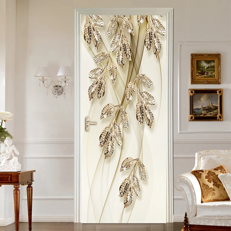 European Style 3D Golden Leaves Living Room Door Sticker Wall Papers Home Decor PVC Waterproof Self-adhesive Door Mural Stickers
European Style 3D Golden Leaves Living Room Door Sticker Wall Papers Home Decor PVC Waterproof Self-adhesive Door Mural Stickers