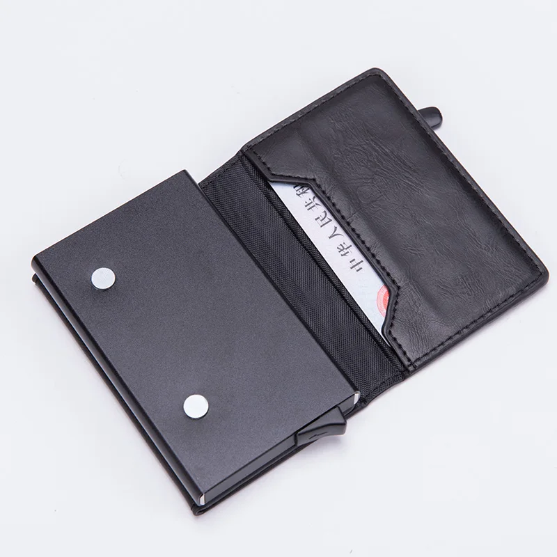 Aluminum Men Credit Card Holder Pocket Pop Up Case Fashion RFID Wallet Coins Purse Case Travel Organizer Wallet Black
Aluminum Men Credit Card Holder Pocket Pop Up Case Fashion RFID Wallet Coins Purse Case Travel Organizer Wallet Black