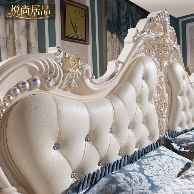 Французская мебель для спальни кровать цвета слоновой кости белого без матраса