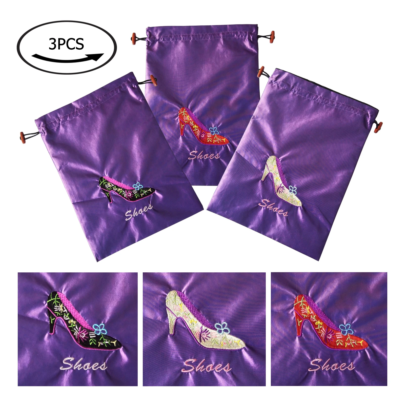 One Pack (3 Pieces) 10.5" x 14" (L x W) Embroidered Silk Jacquard Travel Lingerie and Shoes Bags with Drawstring Closure SHB-3DP
One Pack (3 Pieces) 10.5" x 14" (L x W) Embroidered Silk Jacquard Travel Lingerie and Shoes Bags with Drawstring Closure SHB-3DP