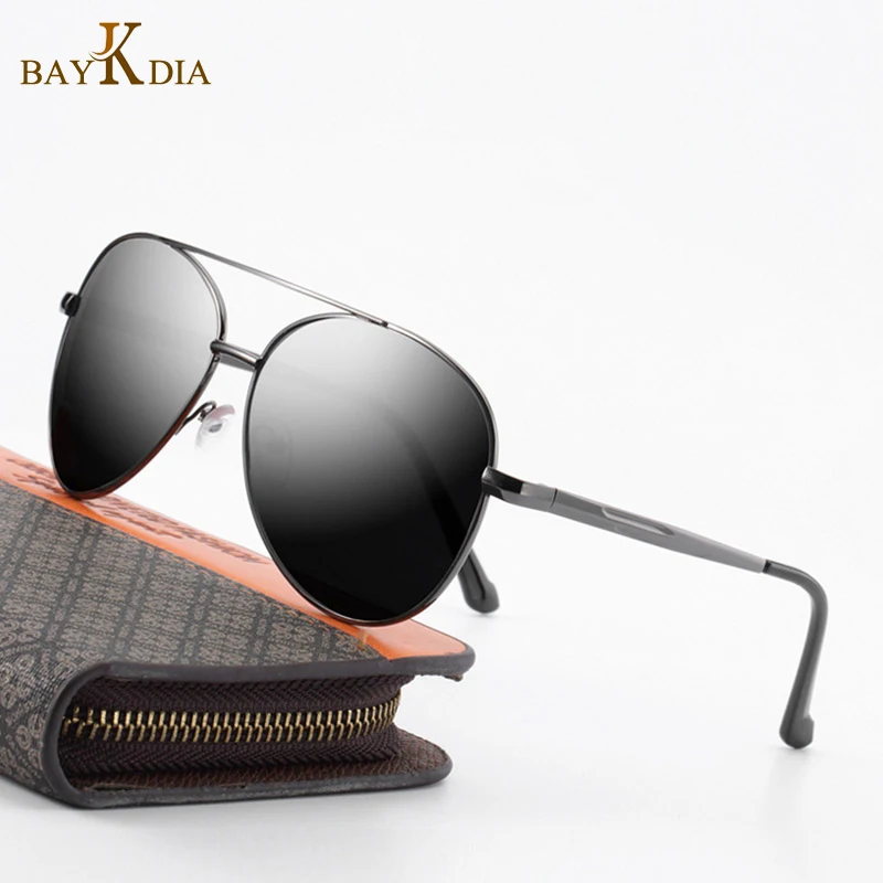 BAYKDIA Classic Metal Alloy Pilot Sunglasses Polarized For Men 100% UV protection Driving Glasses | Аксессуары для одежды